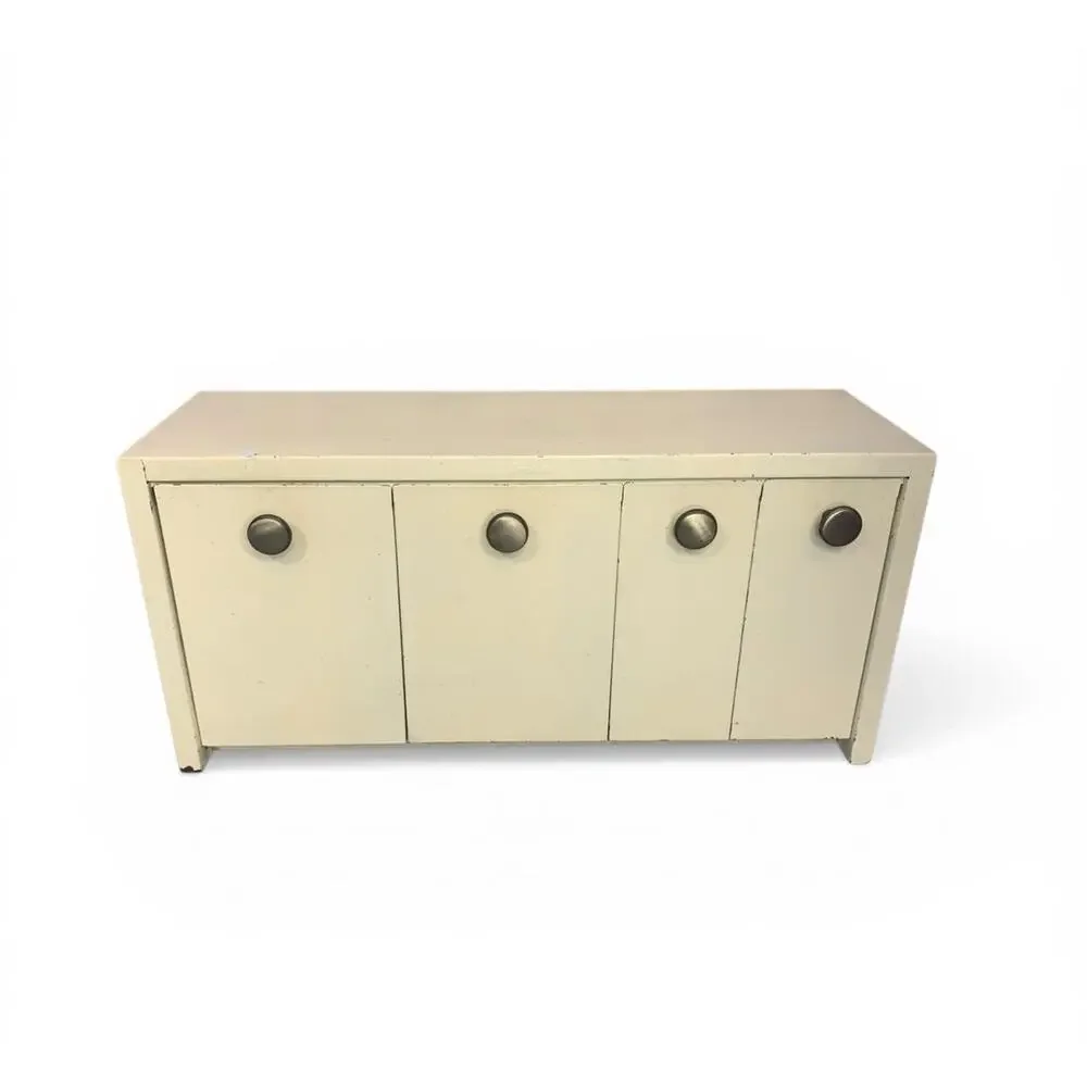 Vintage EMCO Binister Metal 4 Bin Canister, White, Counter or Wall Mount, 1950s